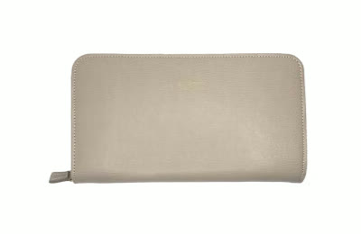 Big Zip-Up Continental Wallet Long Wallet Light Beige / Tortora